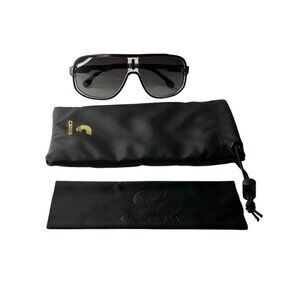 Carrera 1058/S OIT90 Black/Red Aviator Sunglasses Smoke Grey Lens 63-11-135 Case